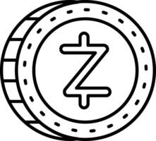 icône de la ligne zcash vecteur