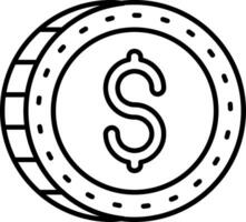 icône de la ligne dollar vecteur