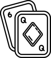 icône de la ligne de poker vecteur