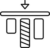 Haut alignement ligne icône vecteur