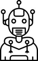 icône de ligne de robot vecteur