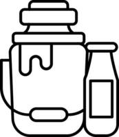 icône de ligne de lait vecteur