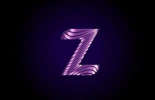 z icône du logo de la lettre de l'alphabet bleu violet pour l'entreprise. conception de ligne métallique simple pour les entreprises et les entreprises vecteur
