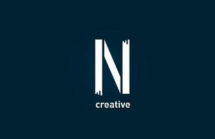 icône de conception de logo alphabet créatif blanc n lettre pour entreprise et entreprise vecteur
