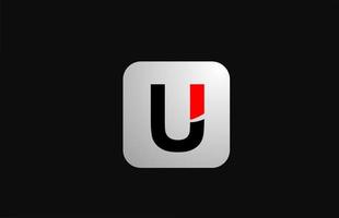 u, lettre alphabet, logo, icône, pour, entreprise, et, société, à, simple, conception noir et blanc vecteur