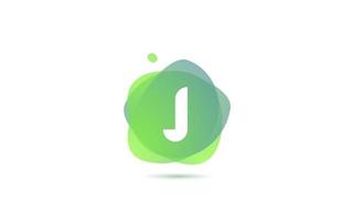 logo de lettre de l'alphabet j pour entreprise et entreprise avec un design dégradé. modèle de couleur pastel pour l'identité d'entreprise en vert et blanc vecteur