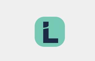 alphabet l vert carré icône lettre création de logo pour entreprise et entreprise vecteur