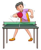 Joueur de ping-pong jouant à la table vecteur