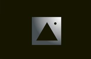 métal gris un logo de lettre alphabet pour entreprise et entreprise avec un design carré. modèle métallique pour l'identité d'entreprise vecteur