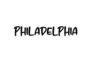 philadelphie city typographie manuscrite mot texte main lettrage. texte de calligraphie moderne. couleur noire vecteur