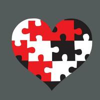 cœur puzzle concept de paires de cœurs, vecteur illustration