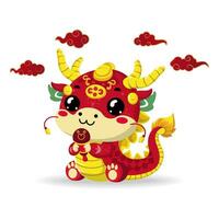 mignonne dragon vecteur illustration spécial chinois Nouveau année