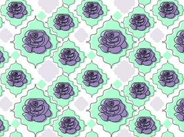 violet vert modèle avec diamants et des roses vecteur