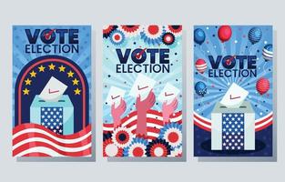 ensemble de collection de bannières pour les élections générales américaines