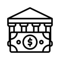 banque icône ou logo illustration contour style. Icônes commerce électronique. vecteur