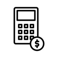 calculatrice icône ou logo illustration contour style. Icônes commerce électronique. vecteur