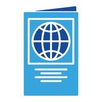 passeport icône vecteur ou logo illustration glyphe Couleur style