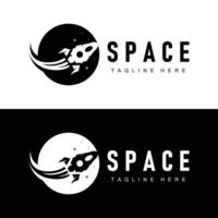 fusée logo Facile conception silhouette marque espace véhicule minimaliste illustration modèle vecteur