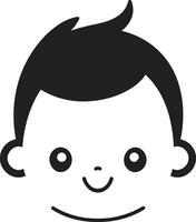 capricieux merveilles petit enfant noir vecteur logo espiègle lutins adorable vecteur logo pour les gosses