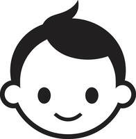 minuscule nouvelles noir enfant icône dans vecteur berceuses dans rire petit enfant noir vecteur logo