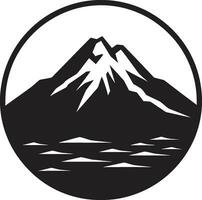 volcanique vision montagneux majesté dans noir vecteur rage Feu noir logo pour volcan sommet
