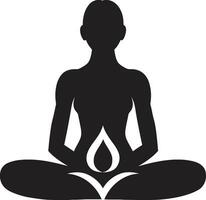 éclairer yoga femme emblème dans vecteur serein spirales noir logo avec serein yoga femme