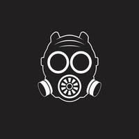 ombragé protecteur vecteur gaz masque icône onyx défenseur noir gaz masque logo icône