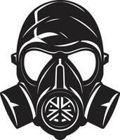 furtif sentinelle vecteur gaz masque symbole obsidienne abri noir gaz masque logo symbole