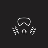 minuit défenseur noir gaz masque emblème icône ombragé sentinelle gaz masque vecteur symbole