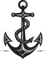 marin héritage ancre vecteur dans noir historique maritime noir navire ancre logo