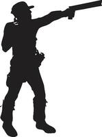 fureur guerrière soldat cuisson fusée emblème précision de fusée noir vecteur soldat icône