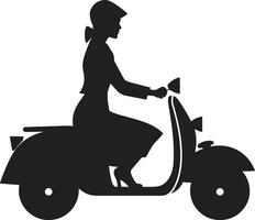 Urbain élégance noir vecteur symbole paysage urbain voyageur femme vecteur logo