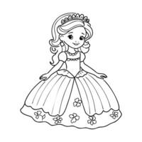 dessin animé Princesse vecteur esquisser