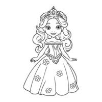 dessin animé Princesse vecteur esquisser