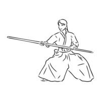 combat aikido vecteur esquisser