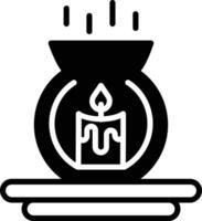 bougie lampe solide glyphe vecteur illustration