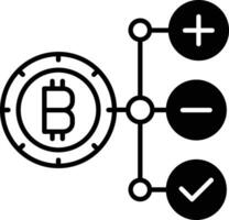 bitcoin structure solide glyphe vecteur illustration