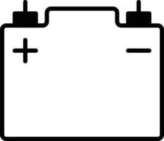 voiture batterie solide glyphe vecteur illustration