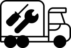 un camion un service solide glyphe vecteur illustration