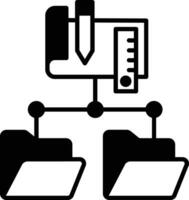 dossier structure solide glyphe vecteur illustration