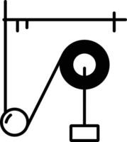 la physique machine solide glyphe vecteur illustration