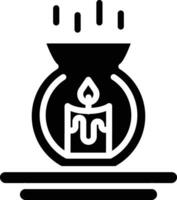 bougie lampe solide et glyphe vecteur illustration