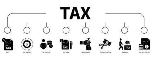 impôt bannière la toile icône vecteur illustration concept