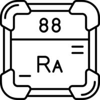 radium ligne icône vecteur