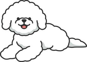 mignonne dessin animé bichon chien isolé sur blanc Contexte. vecteur illustration.