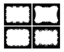 quatre carré cadres avec noir et blanc peindre frontière empaqueter, frontière cadres Cadre frontière grunge bannière rectangulaire détresse texture verticale frontière modèle cadres, noir Cadre vecteur