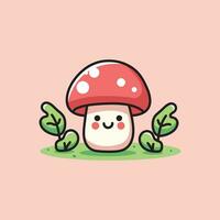 vecteur illustration de mignonne champignon plat conception