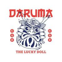 Japonais Daruma poupée vêtement de rue T-shirt illustration conception vecteur