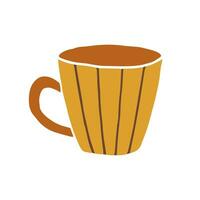 tasse de tasse dessinée à la main. tasse dans le style de dessin animé de doodle. illustration vectorielle isolée. vecteur