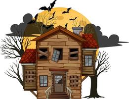 maison abandonnée d'halloween isolée vecteur